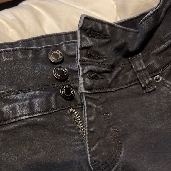 Black girls jeans zip with 3 buttons straight leg - Picture 2 of 5